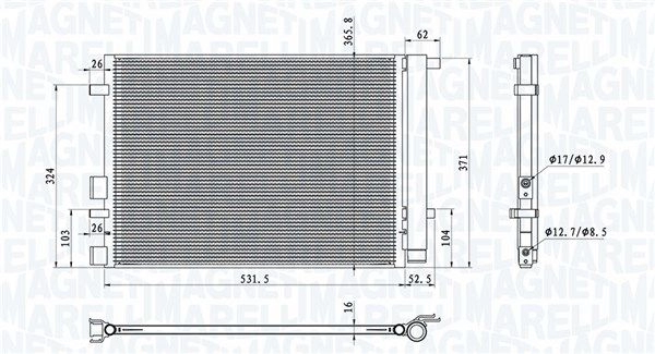 Радиатор кондиционера MAGNETI MARELLI 350203100700 88816S 5 1440274115