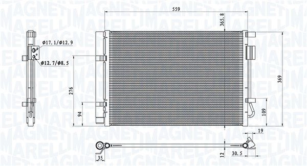 Радиатор кондиционера MAGNETI MARELLI 1440274116 350203100800 EK G8UGL