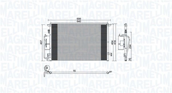 Радиатор кондиционера MAGNETI MARELLI 350203892000 1440274165 FA KKC9 - Изображение 1