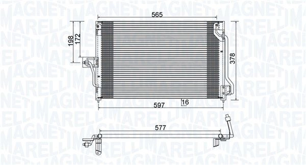 Радиатор кондиционера MAGNETI MARELLI 350203897000 1440274166 NPROA E - Изображение 1