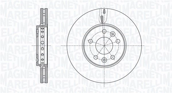 Тормозной диск MAGNETI MARELLI 361302040800 1440275160 BI0R Q изображение 0