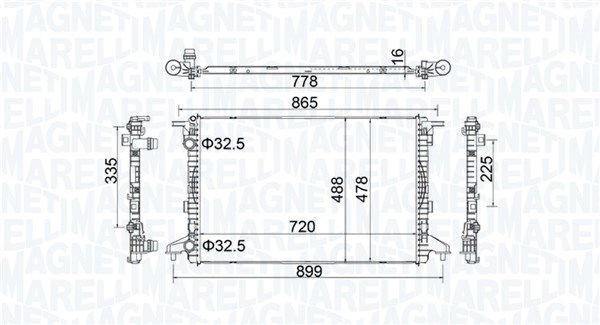 Радиатор охлаждения двигателя MAGNETI MARELLI 1440274423 4A8 WZ 350213201900