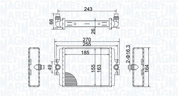 Радиатор охлаждения двигателя MAGNETI MARELLI 350213202500 1440274428 T 40Z2