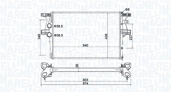 Радиатор охлаждения двигателя MAGNETI MARELLI 350213204600 1F NI1FU 1440274446 изображение 0