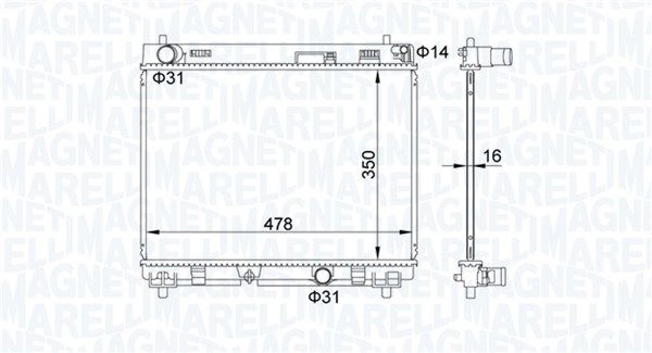 Радиатор охлаждения двигателя MAGNETI MARELLI 350213208200 Y VYMXIX 1440274477