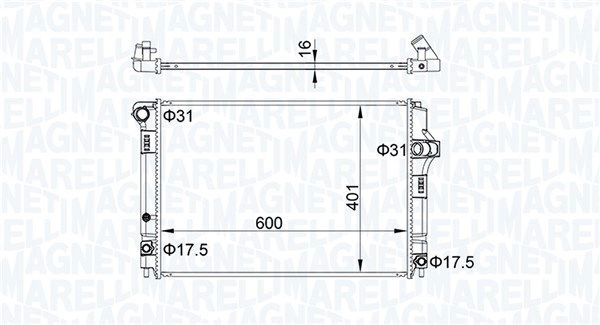Радиатор охлаждения двигателя MAGNETI MARELLI 350213208300 V7 VOCQ 1440274478