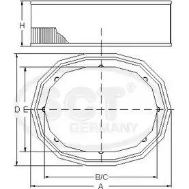 Воздушный фильтр SCT GERMANY T BIBY SB 566 YGZ7F09 1909245 изображение 0