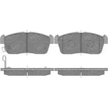 Тормозные колодки, дисковые, комплект SCT GERMANY IC9H0OT 23507, 23508, 23509 SP 619 PR 1910526