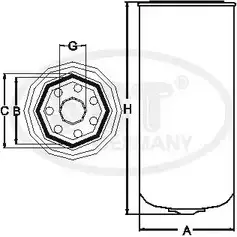 Топливный фильтр SCT GERMANY VMOEY 1910903 Q0I12 K ST 6008