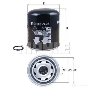 Фильтр патрон осушителя воздуха MAHLE ORIGINAL 703 70945 94W01XW AL 25 2355489