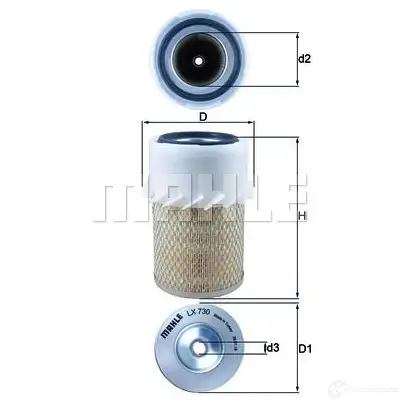 Воздушный фильтр MAHLE ORIGINAL 9QJQKCJ LX 730 2357809 798 04477