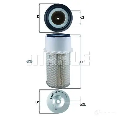 Воздушный фильтр MAHLE ORIGINAL LX 16 2356950 NV864F 77718 497