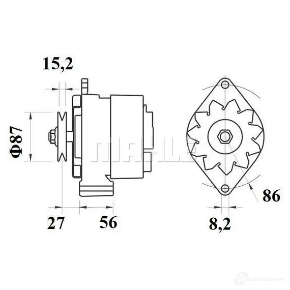 Генератор MAHLE ORIGINAL MG 215 2358182 11.201.453 11.201.929 изображение 1