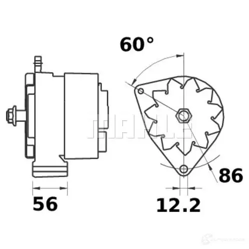 Генератор MAHLE ORIGINAL 11.201.501 11201501 2358249 MG 281 - Изображение 1