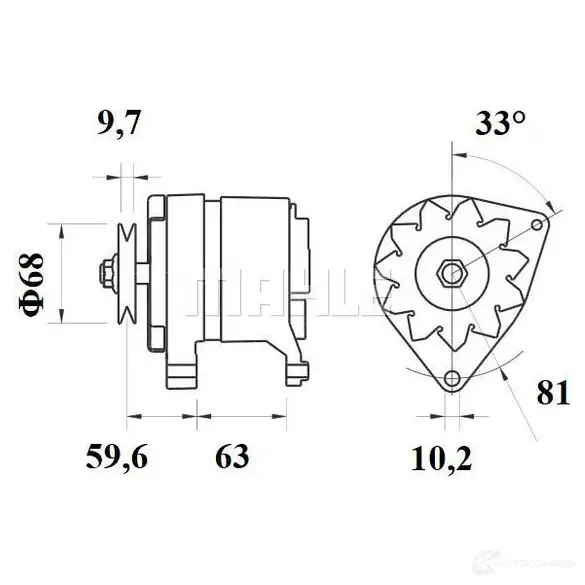 Генератор MAHLE ORIGINAL 11201432 mg510 11.201.432 2358456 - Изображение 1