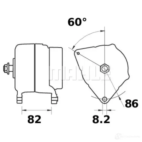 Генератор MAHLE ORIGINAL 2358508 MG 562 11203175 11.203.175 изображение 0