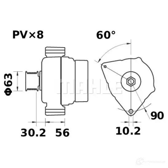 Генератор MAHLE ORIGINAL 11.203.197 MG 36 2358313 11.204.151 изображение 0