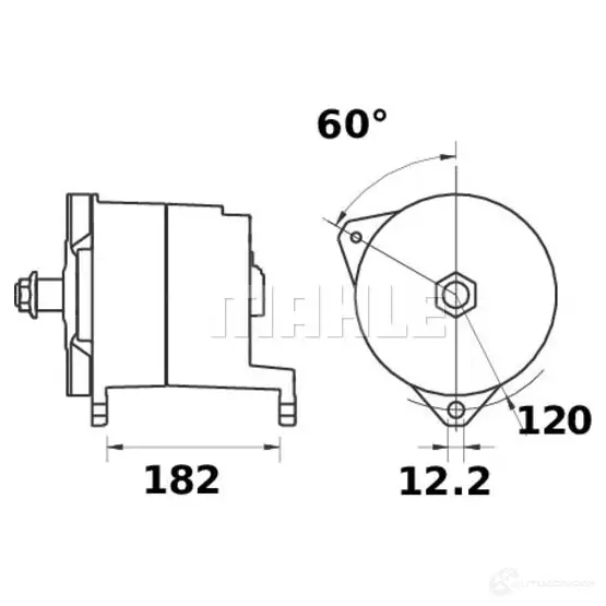 Генератор MAHLE ORIGINAL 11201902 2358335 MG 382 11.201.902 изображение 0