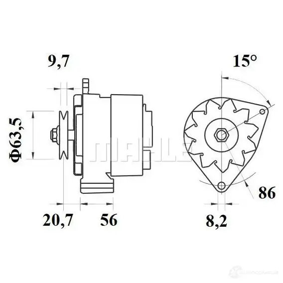 Генератор MAHLE ORIGINAL 2358354 11201611 MG 401 11.201.611 изображение 0