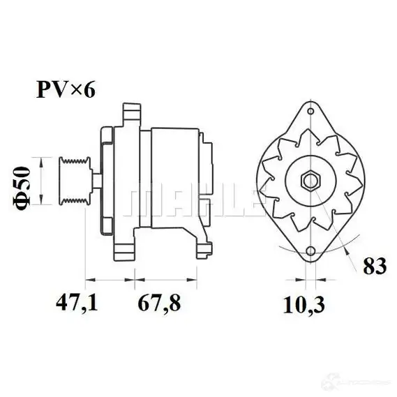 Генератор MAHLE ORIGINAL 2358475 11201523 mg529 11.201.523 изображение 0