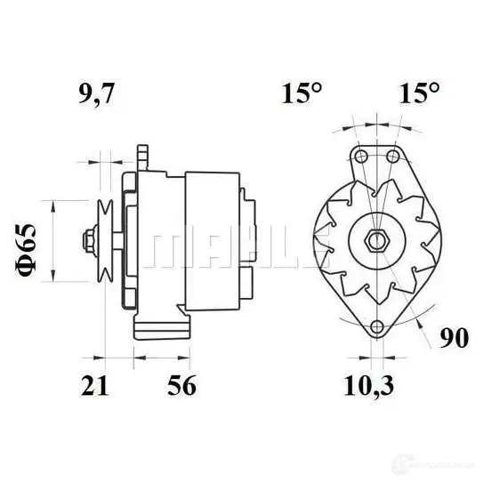 Генератор MAHLE ORIGINAL MG 44 11201122 11.201.122 2358385 изображение 1