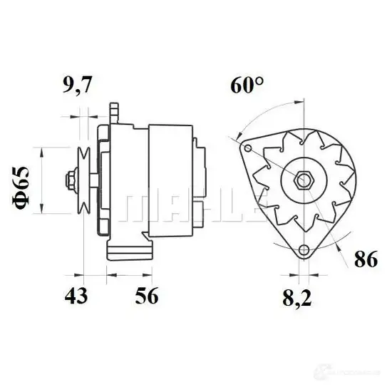 Генератор MAHLE ORIGINAL 2358473 MG 527 11.201.370 11201370 изображение 0