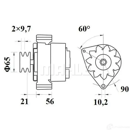 Генератор MAHLE ORIGINAL 11201509 2358464 11.201.509 MG 518 изображение 0