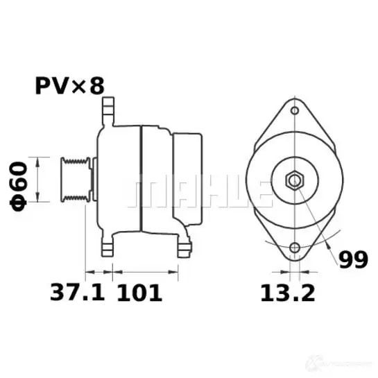 Генератор MAHLE ORIGINAL MG 51 11.204.253 2358455 11204253 - Изображение 1
