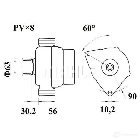 Генератор MAHLE ORIGINAL MG 830 1194161735 72445797 11204 869 изображение 0