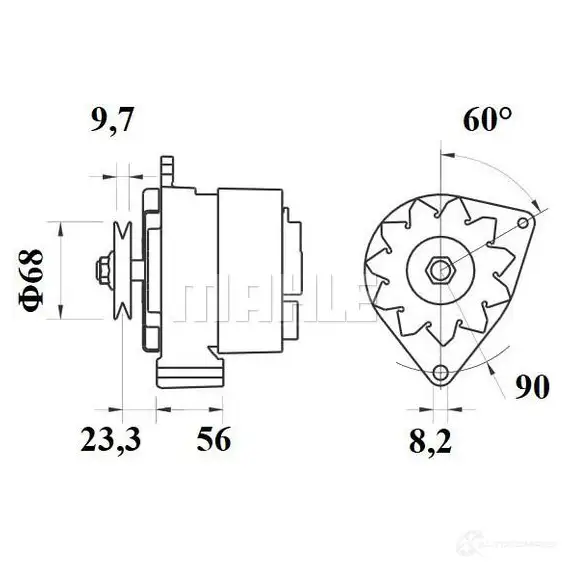 Генератор MAHLE ORIGINAL 11201390 11.201.390 2358478 MG 532 изображение 0