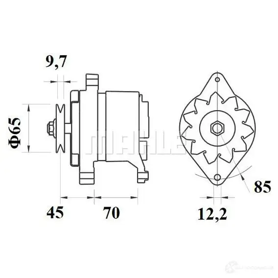 Генератор MAHLE ORIGINAL 2358372 MG 423 11.201.325 11.201.591 изображение 0