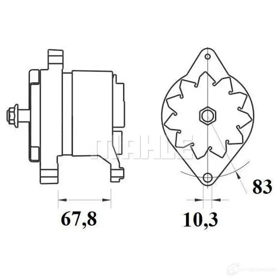 Генератор MAHLE ORIGINAL 11.201.476 2358583 11201476 mg657 изображение 1