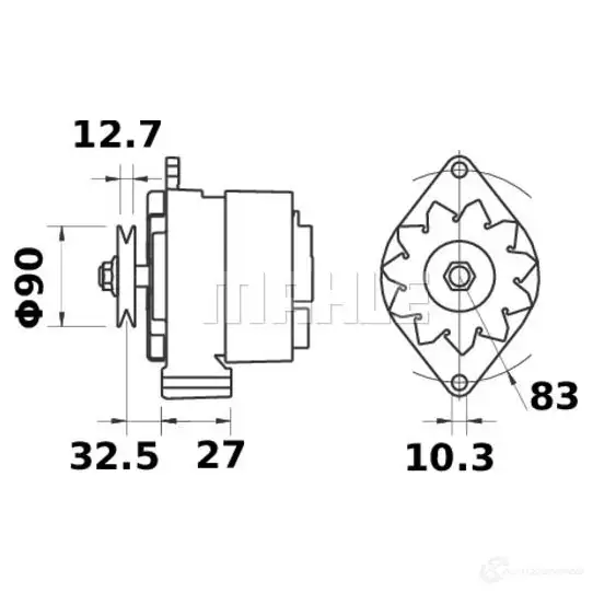 Генератор MAHLE ORIGINAL 11.201.692 11.204.373 2358238 MG 271 изображение 0