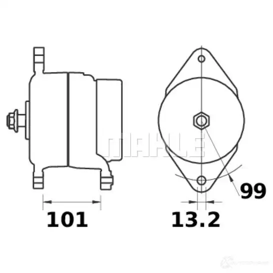 Генератор MAHLE ORIGINAL 2358360 11204384 11.204.384 MG 41 изображение 0