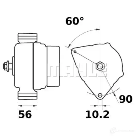 Генератор MAHLE ORIGINAL 72412196 MG 756 2358652 112049 60 изображение 0