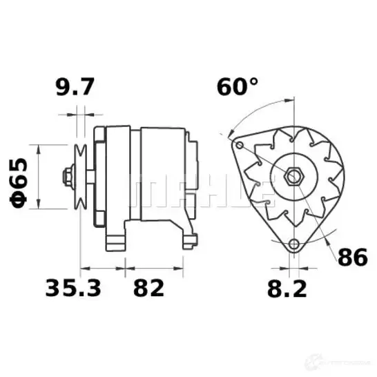 Генератор MAHLE ORIGINAL 11.203.536 MG 618 11203536 1423560255 изображение 0