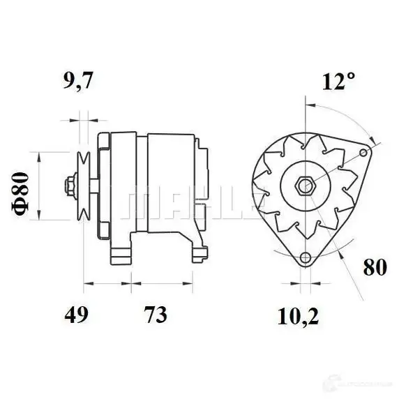 Генератор MAHLE ORIGINAL 11.201.783 359077738 MG 437 11201783 изображение 1