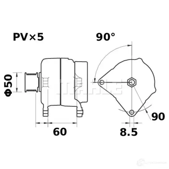 Генератор MAHLE ORIGINAL 11.203.943 MG 79 2358668 11203943 - Изображение 1