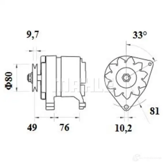 Генератор MAHLE ORIGINAL 11.201.691 2358178 11.201.673 MG 211 изображение 1