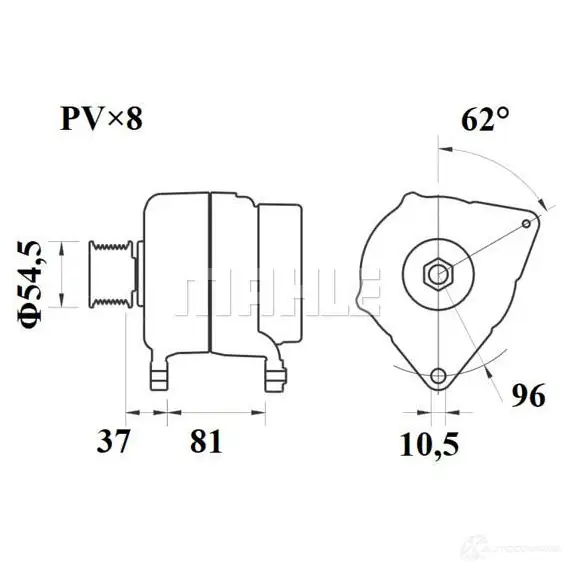 Генератор MAHLE ORIGINAL 72445481 MG812 11 209602 1194161680 - Изображение 1