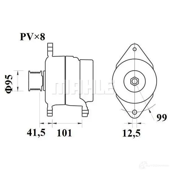 Генератор MAHLE ORIGINAL 2358493 11.203.571 MG 548 11203571 изображение 1