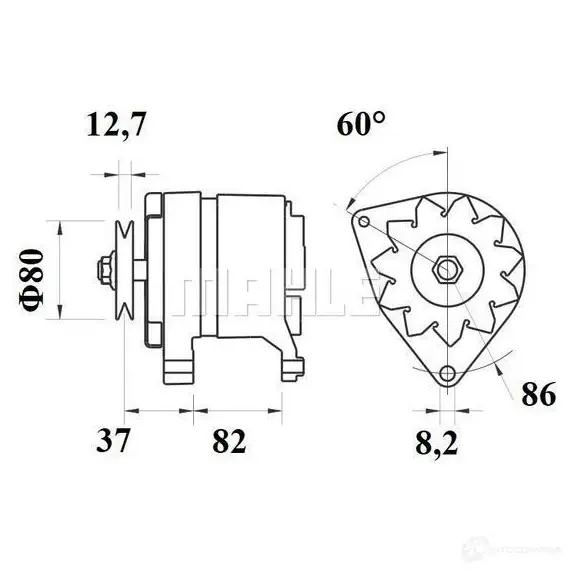 Генератор MAHLE ORIGINAL MG 159 11201832 2358134 11.201.832 изображение 1