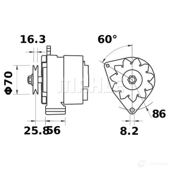 Генератор MAHLE ORIGINAL 11204666 11.204.666 MG 620 2358565 изображение 0