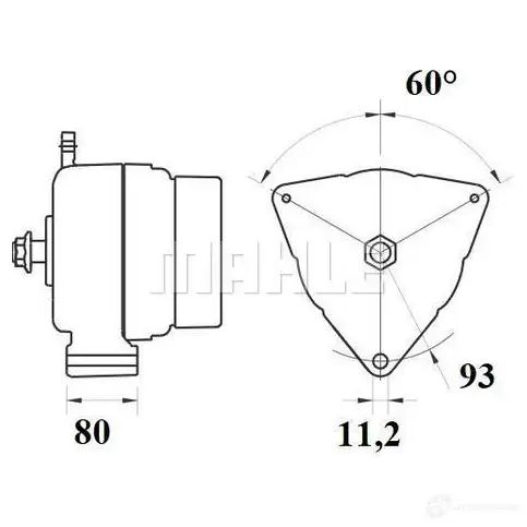 Генератор MAHLE ORIGINAL 1194161704 MG818 1120962 7 72460253 изображение 0