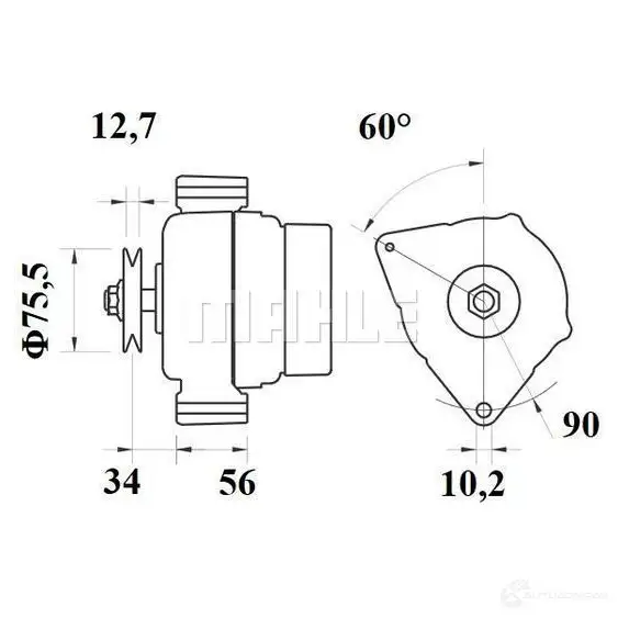 Генератор MAHLE ORIGINAL 2358118 11.203.693 MG 143 11.204.257 изображение 1