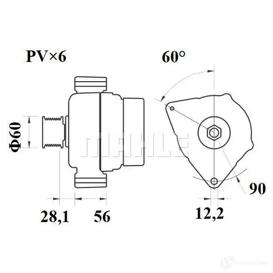 Генератор MAHLE ORIGINAL MG 346 11.203.012 2358305 11203012 - Изображение 1
