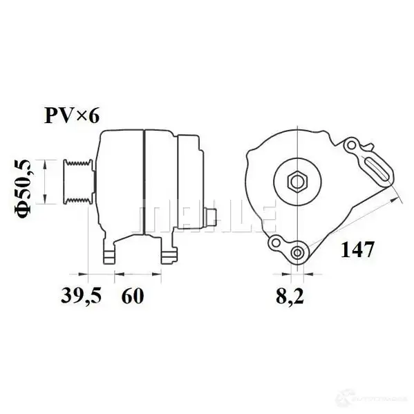 Генератор MAHLE ORIGINAL 11201990 MG 252 2358220 11.201.990 - Изображение 1