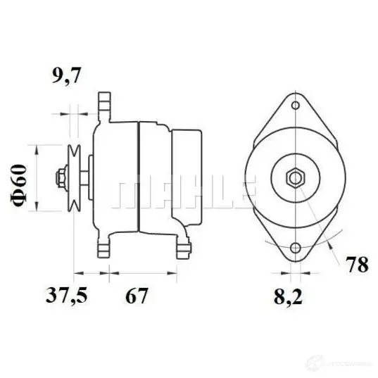 Генератор MAHLE ORIGINAL 2358626 MG 715 11204793 11.204.793 - Изображение 1