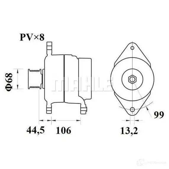Генератор MAHLE ORIGINAL 1194161688 MG 814 1120962 1 72446647 - Изображение 1