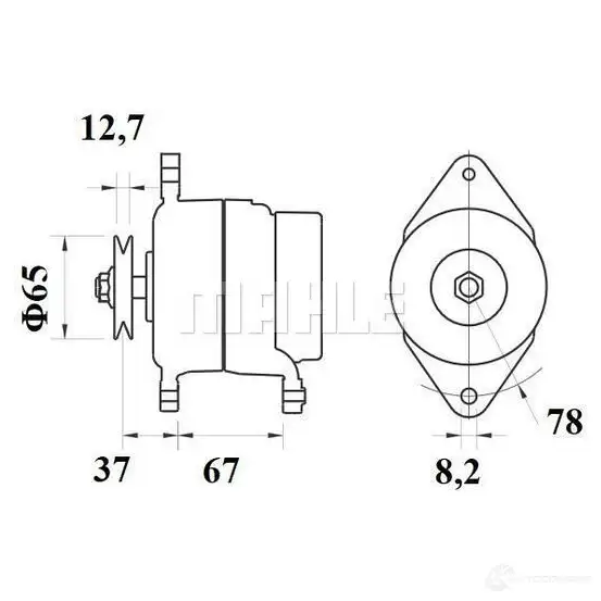 Генератор MAHLE ORIGINAL MG 285 11203875 620104684 11.203.875 изображение 0